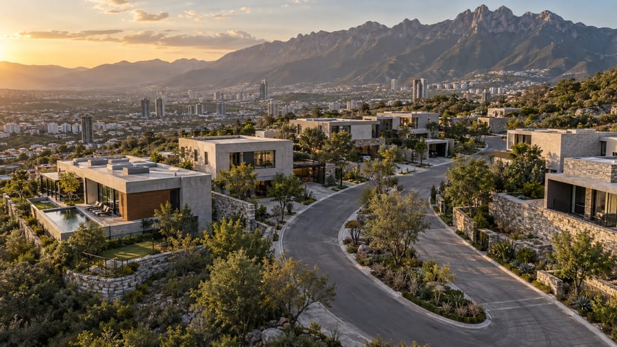 Vista aérea de un desarrollo residencial