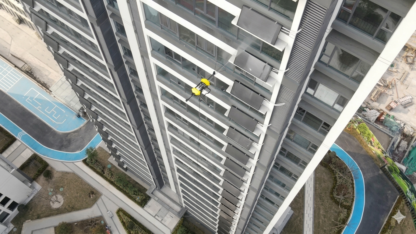 Limpieza de edificios con drone — Altatec Drones